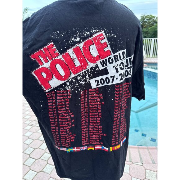 The Police World Tour 2007-2008 T-Shirt Size XL Black Vintage Band Tee - Picture 4 of 8